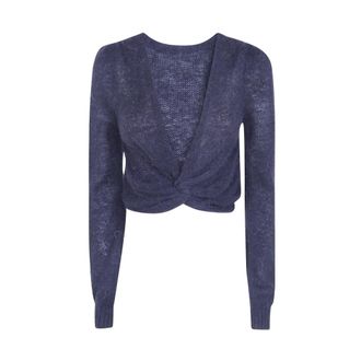Twinset Maglione con scollo a V - - Knitwear - Donna - Blu - S