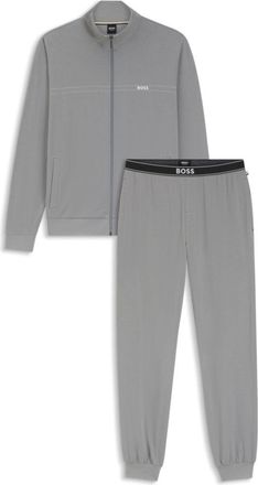 BOSS Stretch-cotton loungewear set with logo print