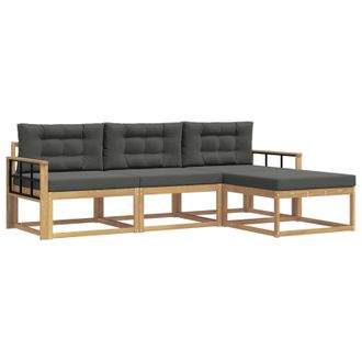 vidaXL Conjunto De Sof&aacute;s De Exterior 4 Pcs Blanco Y Antracita Vidaxl