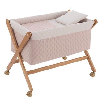 Cambrass Minicuna tijera madera 55x87x74 cm blush/natural
