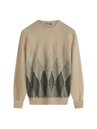 Ballantyne Diamond Intarsia Cashmere Crewneck Sweater