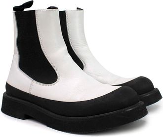 Celine White & Black Chelsea Ankle Boots Size 40