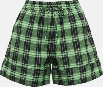 Ganni Checked seersucker shorts