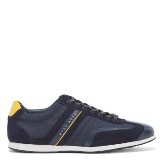 HUGO BOSS Mens Stiven Lace Up Low Top Sneakers in Navy - Size UK 6