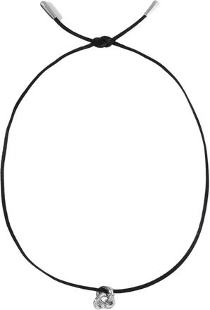 Otiumberg Cord Knot necklace - unisex - Sterling Silver/Fabric - One Size