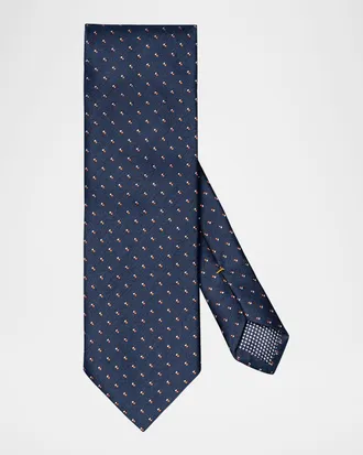Eton Men & apos;s Pin Dot Silk and Linen Tie