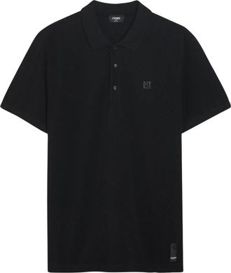 Fendi Piqu&eacute; Polo Shirt - Heren - Polos - Zwart - M - Katoen - Tops
