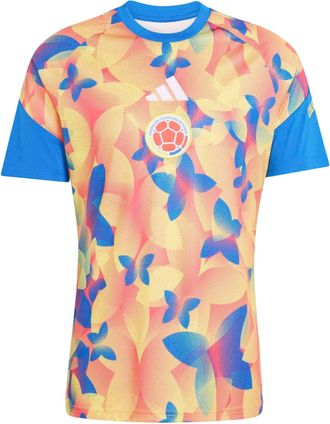adidas Colombia 26 Home Pre Match Jersey Aisa Sizing Glow Blue Semi Lucid Red Impact Yellow JZ6238