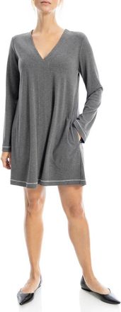 Max Studio Long Sleeve Swing Dress in Charcoal at Nordstrom Rack, Size X-Large