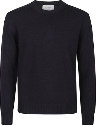 Ballantyne Effen Trui - Heren - Ronde hals truien - Blauw - M - Wol - Truien & Vesten