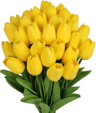 OEM 10 Tulipanes Artificiales De Color Rosa, Ideales Para Ramos, Centros De Mesa Y Decoraci&oacute;n De Interiores Y Exteriores Se Pueden Combinar Con Diversos A