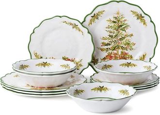 Certified International Holly Tree 12Pc Melamine Dinnerware Set