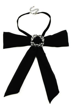Eye Candy Los Angeles Bow Tie Choker Necklace in Black at Nordstrom Rack