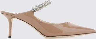 Jimmy Choo London Mules in pelle verniciata con ricamo di cristalli e tacco medio