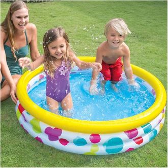 Trade Shop Trade Shop - Piscina Gonfiabile Per Bambini 3 Anelli 114 X 25 Cm Giardino Terrazzo 132 Lt