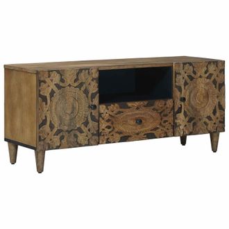 vidaXL Mueble De Tv Marr&oacute;n 105 X 33,5 X 46 Cm Madera De Mango Maciza Vidaxl