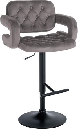 Clp Clp - Taburete De Bar Dublin En Terciopelo Gris Metal Negro Mate