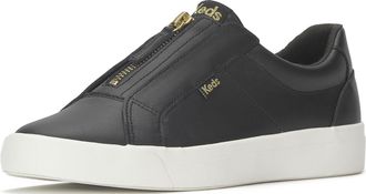 Keds Womens Pursuit Zip Fashion Sneaker, Black Leather, 5 UK