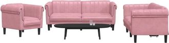 vidaXL Vidaxl - Juego De Sof&aacute;s 3 Piezas Terciopelo Rosa