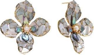 Eye Candy Los Angeles Maren Flower Stud Earrings in Green at Nordstrom Rack