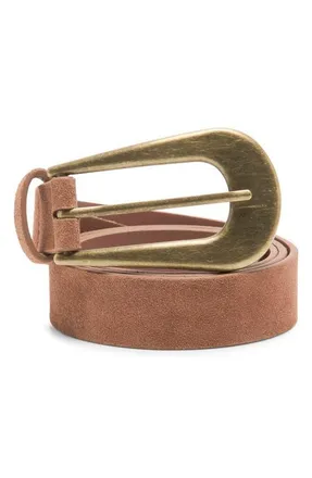 Free People Cannon Suede Belt in Cognac at Nordstrom, Size X-Small