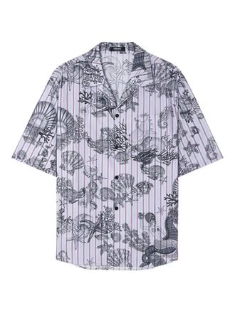 Versace Coral Theatre striped shirt - men - Cotton - 44 - Purple