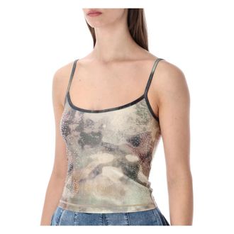 Diesel Sleeveless Tops, female, Brown, Size: M T-Iplu Tank Top