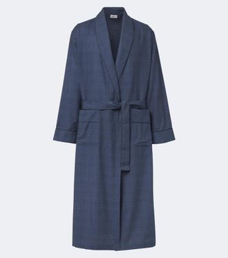 Zimmerli Checked cotton and wool flannel robe