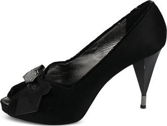 Marc Jacobs pre-owned 100mm bow-detailed peep-toe pumps - Black