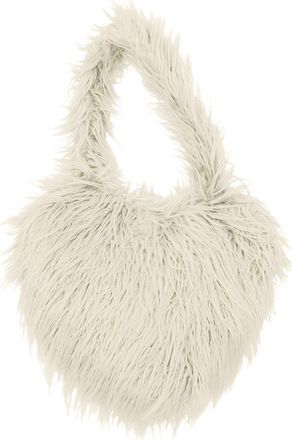 Generic Peach Heart Shaped Shoulder Bag For Women Cute Wool Beach Crossbody Purse With Adjustable Strap (Khaki, One Size)