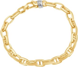 Pompeii3 Mens Anchor & Round Link 14k Gold (43gram) or Platinum (69gram) 7.5-8mm Bracelet 8.75
