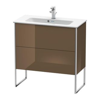 Duravit Duravit Xsquare Mueble De Cocina Compacto Vertical 81,0x38,8 Cm, 2 Cajones, Para Lavabo Me De Starck 234283, Color (frente/cuerpo): Marr&oacute;n Oliva Laca 
