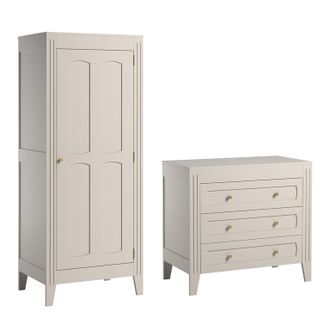 Vox Commode 3 Tiroirs Et Armoire 1 Porte Vox Milenne Cachemire