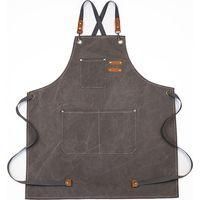 OEM Delantal Vaquero (gris) Con Bolsillos Para Peluqueros, Pintores, Jardineros Y Estilistas, Tanto Para Hombres Como Para Mujeres - Crezuo