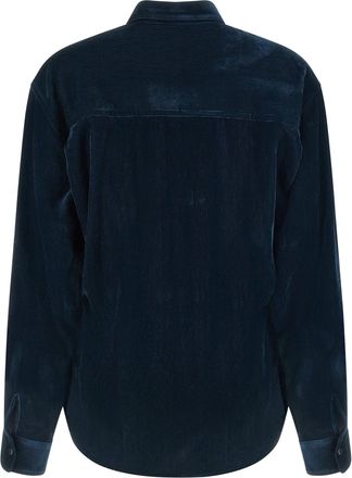 Nude Velvet Shirt - Navy