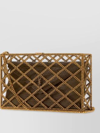 Saint Laurent large metal clutch bag