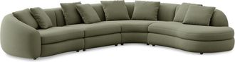 Castlery Fable Extended Chaise Sectional Sofa Right Facing Customized, Performance Fleece Moss, Spill Resistant, Ultra Deep Seats for Castlery
