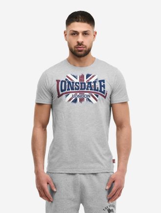 Lonsdale T-Shirt LONSDALE RAMSHAW, Herren, Gr. XXL, marl grau, oxblood, schwarz navy, Obermaterial: 90% Baumwolle, 10% Viskose, Shirts T-Shirt, f&uuml;r Erwachsene,