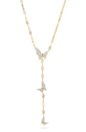 Lana Jewelry 14K Gold Butterfly Y-Necklace in 14K Yellow Gold at Nordstrom, Size 18