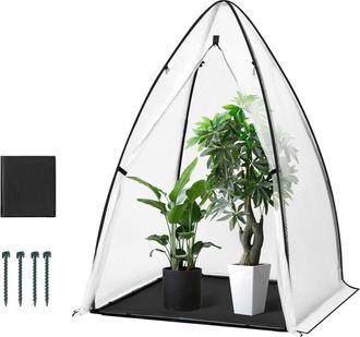 Woltu Woltu - Invernadero De Jard&iacute;n Mini Invernadero 120x120x180 Cm, Alfombrillas Negro