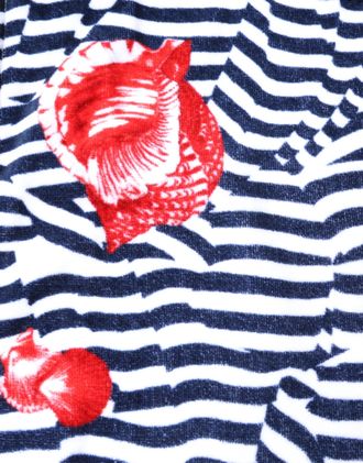 Dolce & Gabbana Womens Multicolor Stripes Seashells Beach Towel Cotton Clothing