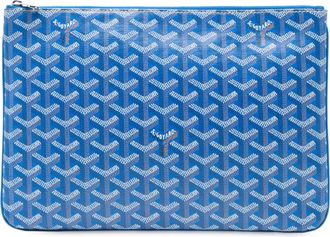 Goyard Womens Pre-owned Goyardine Senat Mm - Sky Blue Textile - One Size