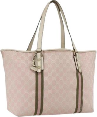 Gucci Pre-owned Canvas Tote Bag - Dames - Vintage Shopper - Roze - ONE Size - Vintage