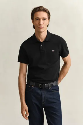 GANT Men Regular Fit Shield Piqu&eacute; Polo Shirt (XXXL) BLACK