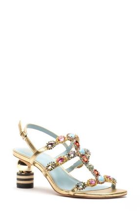 Frances Valentine Kiki Gem Heel Sandal in Gold/multi at Nordstrom, Size 6.5