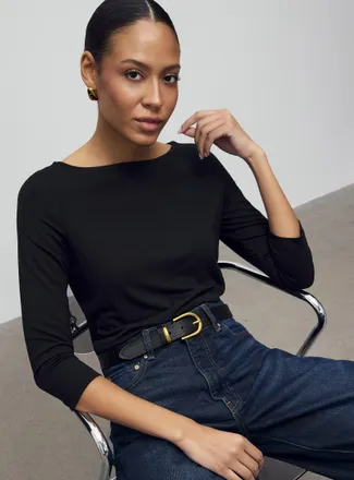 Contemporaine Womens 3/4-sleeve soft T-shirt