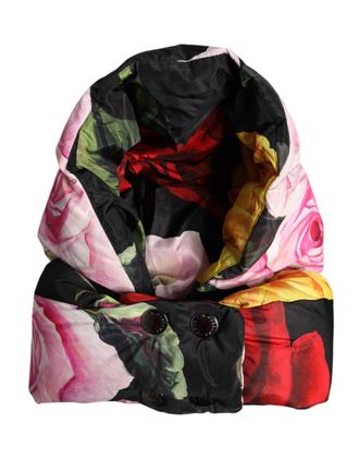 Dolce & Gabbana Womens Black Floral Print Whole Head Wrap Hat Polyester