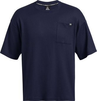 Under Armour Mens Rival Waffle Crew Short Sleeve Blue M