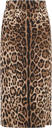 Dolce & Gabbana Falda De Viscosa De Leopardo