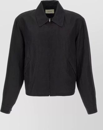 Christophe Lemaire linen canvas jacket long sleeves collar
